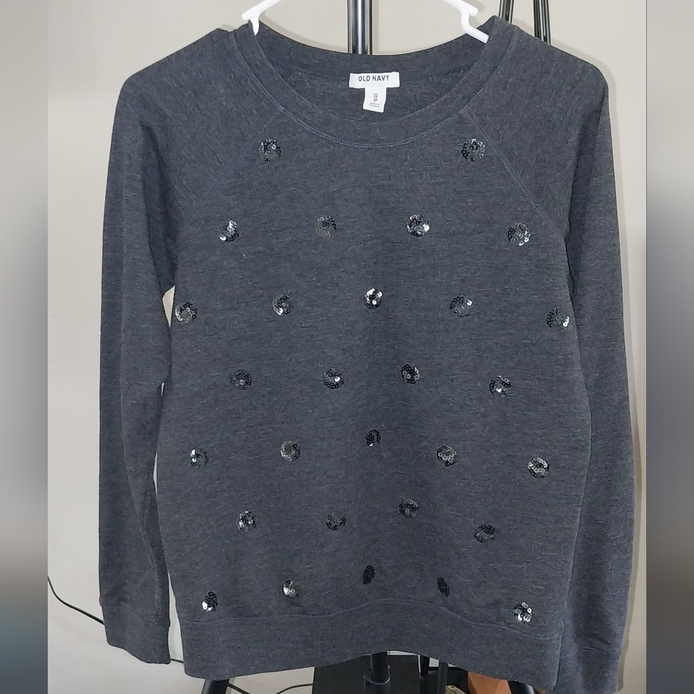 OLD NAVY Sequin Embellished Dot Sweatshirt size XS
